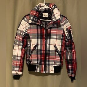 SAM Freestyle Down Bomber Jacket Alpine Plaid Wind Water Resistant Women’s XS